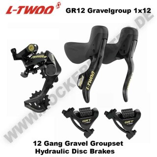 L-TWOO GRT 1 x 12  Gravel Group Set Carbon Shifter ST GR7020 - 1 x 12  - black- hydraulic discbrakes GR 7020 - 12 speed rear derailleur RD R910 up to 50 T